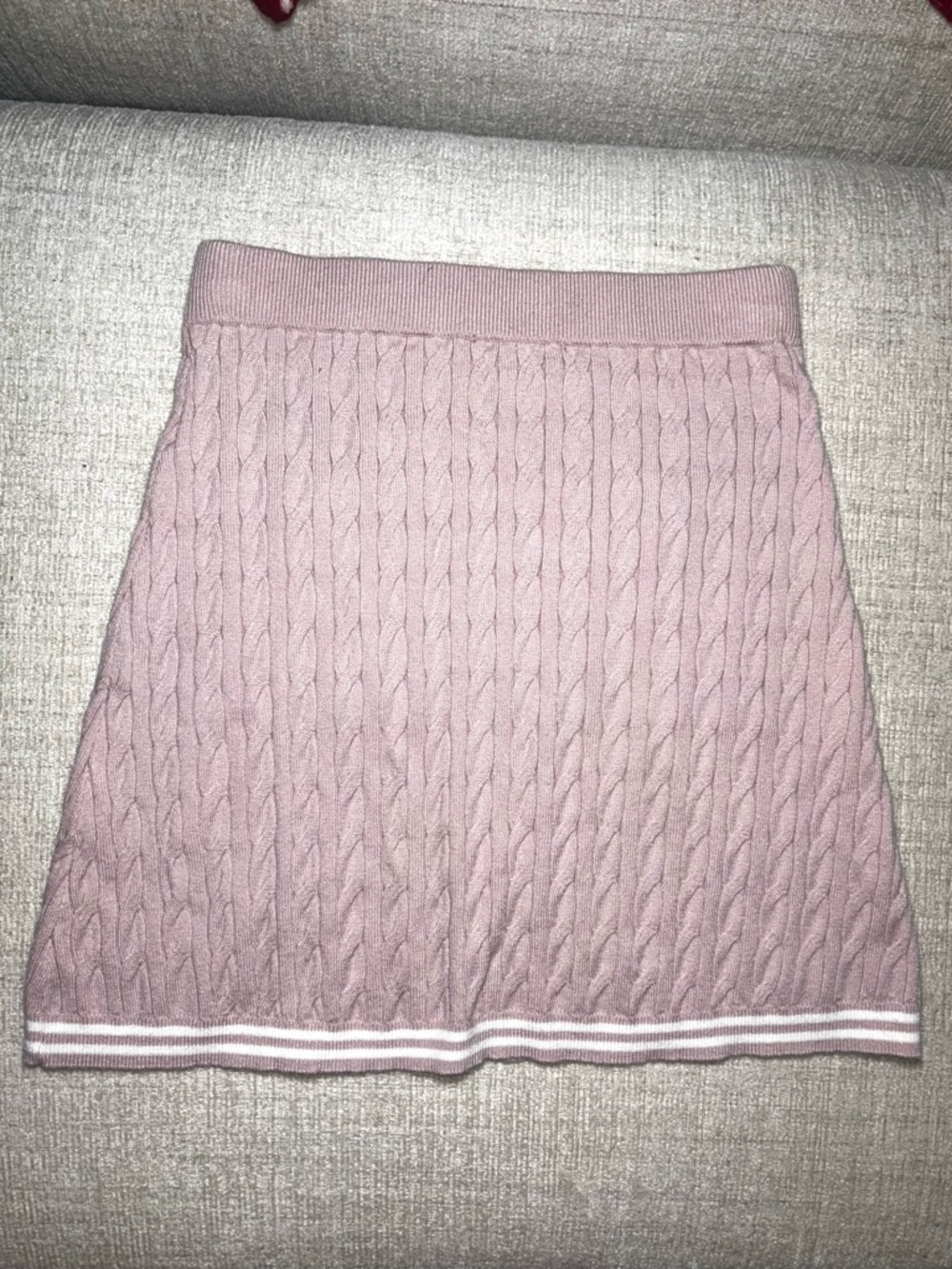 Sincerely Jules Small Pink Cable Knit Mini Skirt Coquette Preppy Soft Girl Chic - Picture 9 of 9